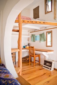 Our loft room at Nathan's quirky but cool spa-like pad